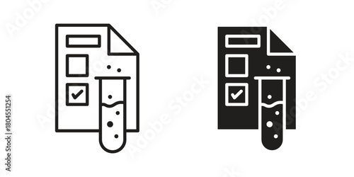 Test icon symbol. Illustration for web and mobile app. Line and solid style