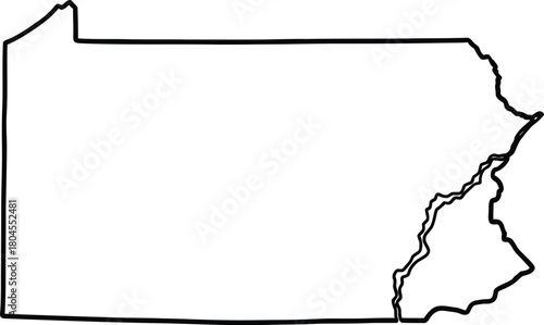 Pennsylvania state outline map vector illustration pa geography shape eps silhouette