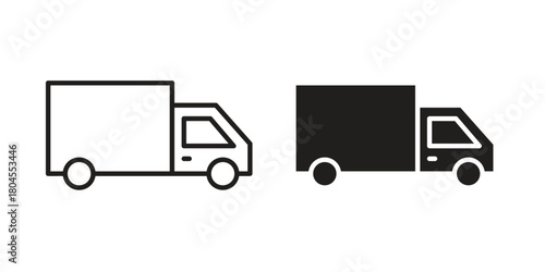 Truck icon symbol. Illustration for web and mobile app. Line and solid style