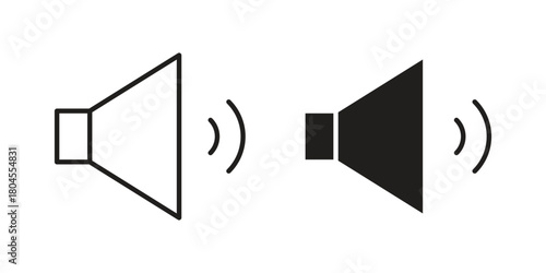 Volume icon symbol. Illustration for web and mobile app. Line and solid style