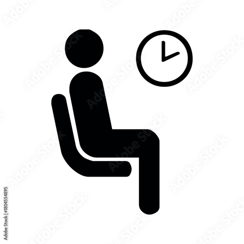 A graphic of a person sitting in a chair with a clock on the wall indicating the passage of time