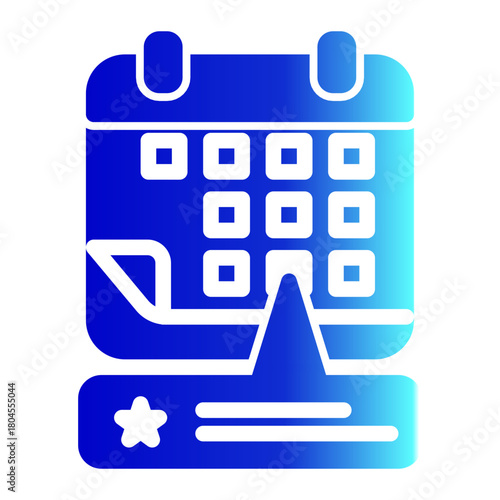 Event Schedule Determination Planning Icon from Time Management Collection (Glyph Gradient Style)