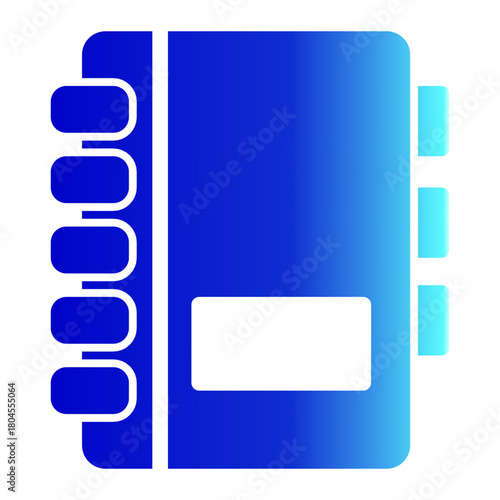 Education Notebook Agenda Planning Icon from Time Management Collection (Glyph Gradient Style)