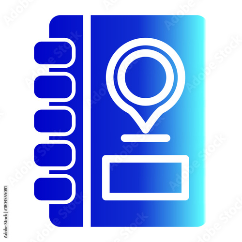 Location Notebook Address Book Icon from Time Management Collection (Glyph Gradient Style)