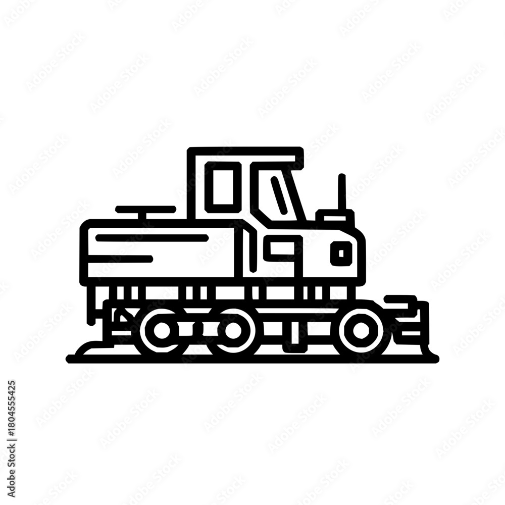 Fototapeta premium Illustration of a railroad maintenance machine train railway vehicle track repair equipment on white background
