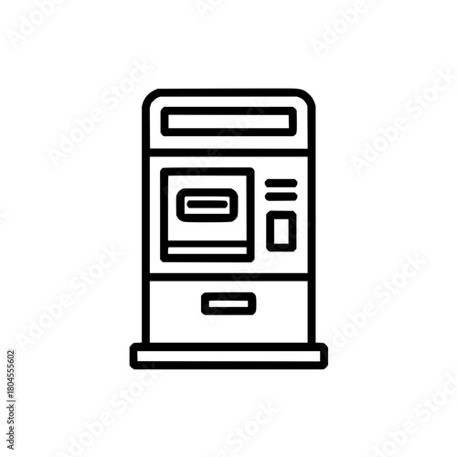 Atm machine vector icon automated teller machine banking finance withdrawal transaction cash dispenser 100