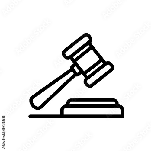 Gavel law justice legal court auction judge hammer symbol icon vector illustration graphic 100 character