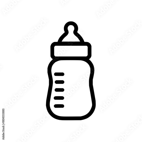 Baby bottle feeding icon vector illustration for newborn care and baby products search results online exactly