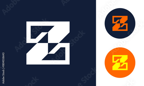Z or N negative space logo design