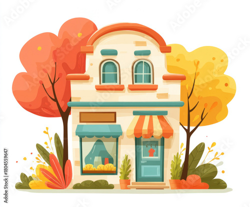 Clothes shop isolated on white