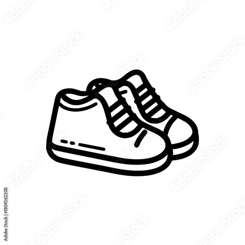 Sneakers vector art: outlined footwear illustration for athletic shoes and casual shoes design projects and more