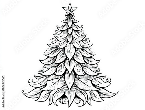 simple Christmas line art