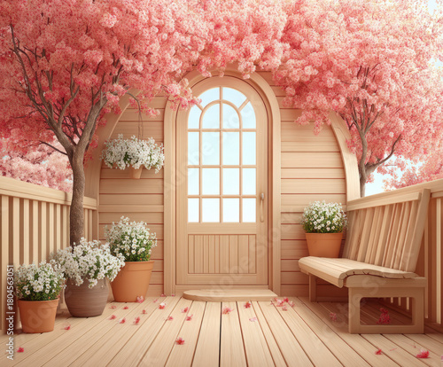 Sauna with orchid decoration
