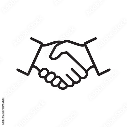 Two hands shaking in agreement, symbolizing partnership, deal, or handshake, isolated on