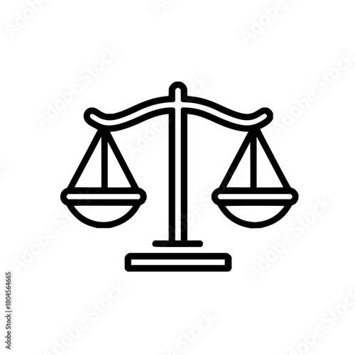 Scales of justice law symbol balance legal weight measurement court system equal rights and fairness icon vector