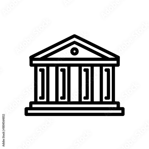 Courthouse building icon vector illustration for government and justice related design and artwork needs