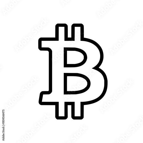 Bitcoin symbol vector graphic for cryptocurrency digital currency and blockchain technology designs use case