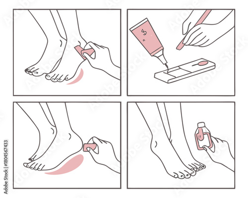 Four Step Foot Care Routine Applying Cream and Lotion skincare beauty