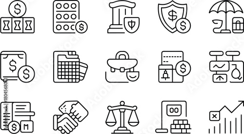 Business Finance and Investment Icon Set