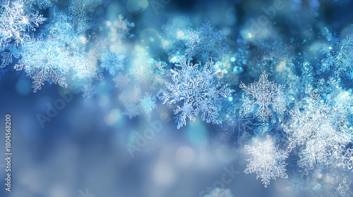 festive winter holiday design with snowflakes and icy frost glow combined with transparent overlay, light magic effect, cold weather pattern, and Christmas celebration vector