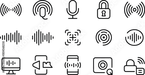 Collection of Audio and Security Vector Icons