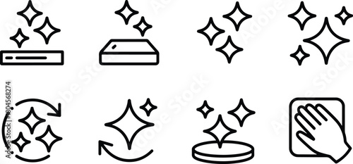 Cleaning and Polishing Vector Icons Set