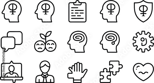 Collection of Mental Health and Support Icons