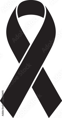 Black Awareness Ribbon Symbol of Mourning and Support Stand Against Injustice