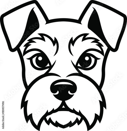 Schnauzer dog breed vector illustration pet animal face head drawing eps silhouette