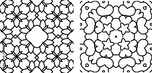 intricate and simple curvy lines mandala pattern design element