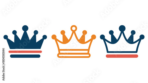 Three stylized crown icons set