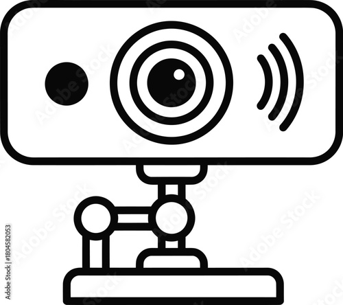 Webcam vector icon for video conferencing streaming and online meetings eps silhouette