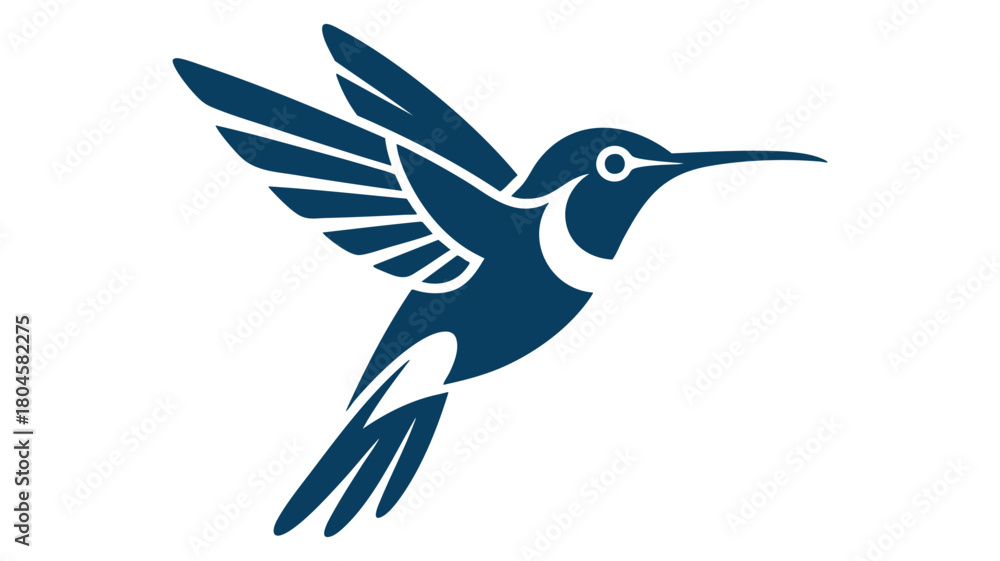 Fototapeta premium Blue hummingbird bird logo icon