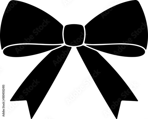 Classic Black Bow Silhouette Elegant Design for Festive Decorations