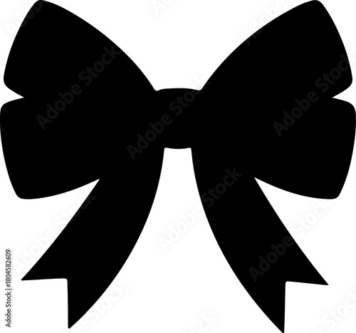 Elegant Silhouette of a Festive Bow A Classic Design for Celebrations and Gifts