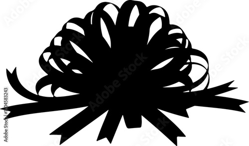 Elegant Silhouette Bow Perfect for Gift Wrapping, Celebrations, and Decorative Designs