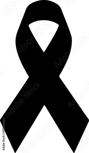Black Awareness Ribbon Symbol of Support, Remembrance, and Solidarity in Various Causes