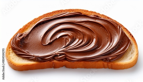 Wallpaper Mural Slice Of Bread With Chocolate Swirl Cream Isolated On White Background Torontodigital.ca
