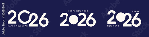 2026 vector logo set, New Year number, 2026 card design
