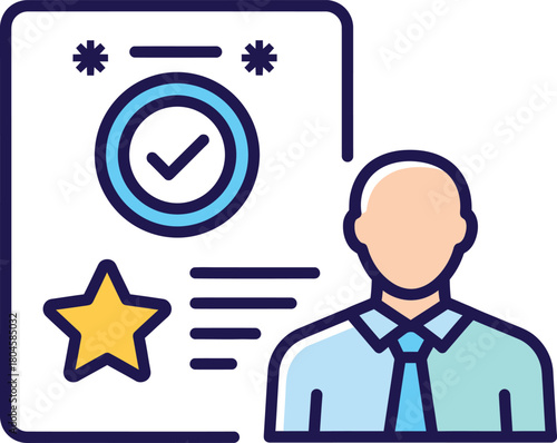 Employee recognition program icon vector employee of the month award eps silhouette