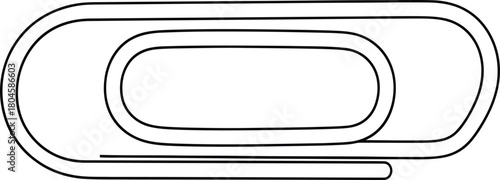 Isolated paper clip illustration stationery office supply clip art icon eps silhouette