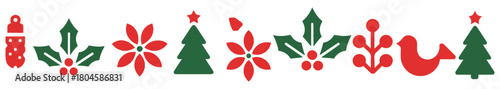 christmas flat festive icon collection