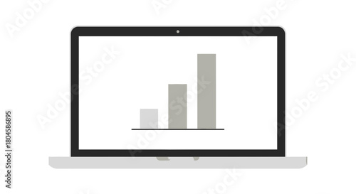 Modern laptop displaying a dynamic growth chart, ideal for business presentations and financial analysis, showcasing positive trends and investment opportunities
