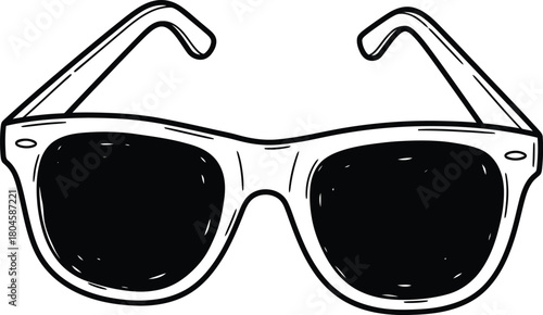 Sunglasses drawing vector illustration summer fashion eye protection eps silhouette