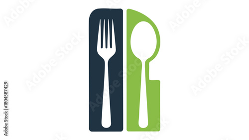 Stylized cutlery restaurant logo
