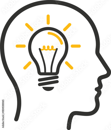 Idea generation brainstorming creative thinking lightbulb head concept eps silhouette