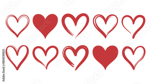 Love hearts set of various styles