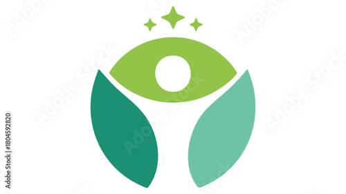 Green health vision icon symbol