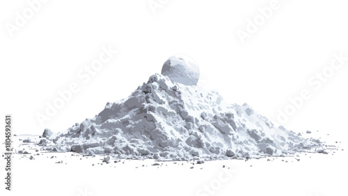 White Powder Pile with Object in Middle - Professional Stock Photo
