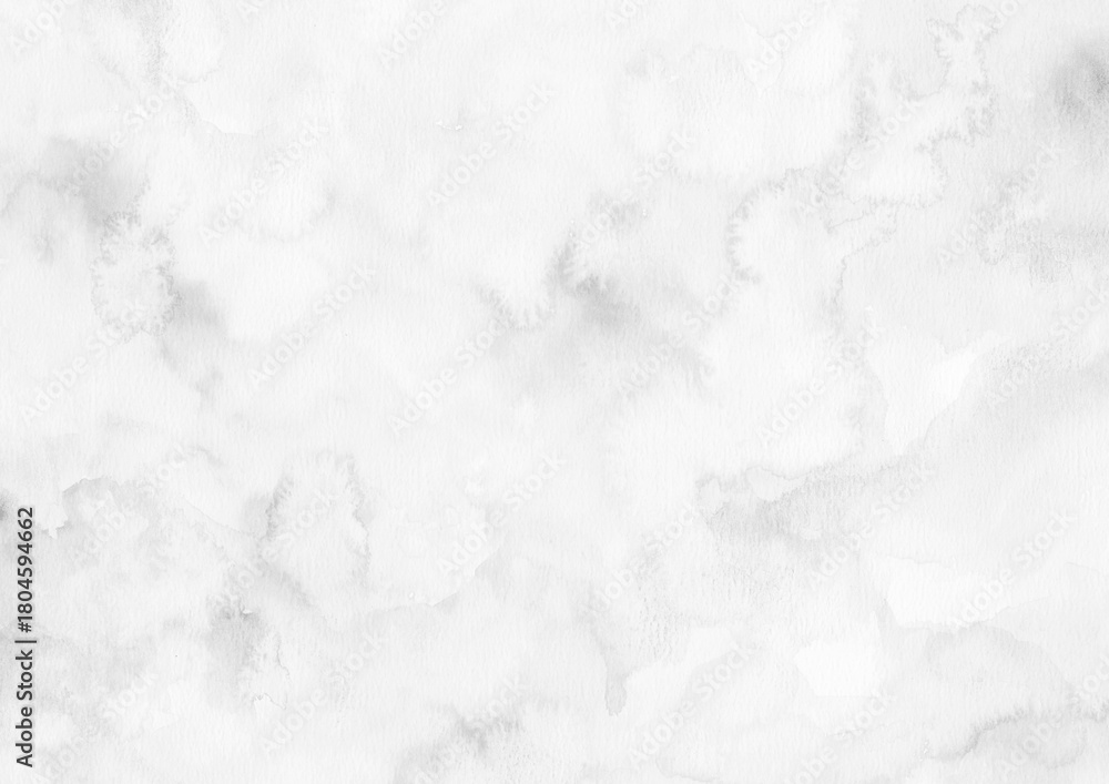 Fototapeta premium 水彩画のマーブル 大理石 Soft Neutral White&Gray Watercolor paper Marble Texture Background-300dpi-